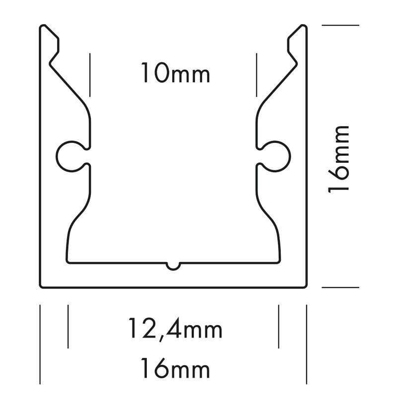 Aluminiumprofil S-Line Standard, 2m Alu - PROLED | Bellalite Aluminiumprofil S-Line Standard, 2m Alu - PROLED | Bellalite