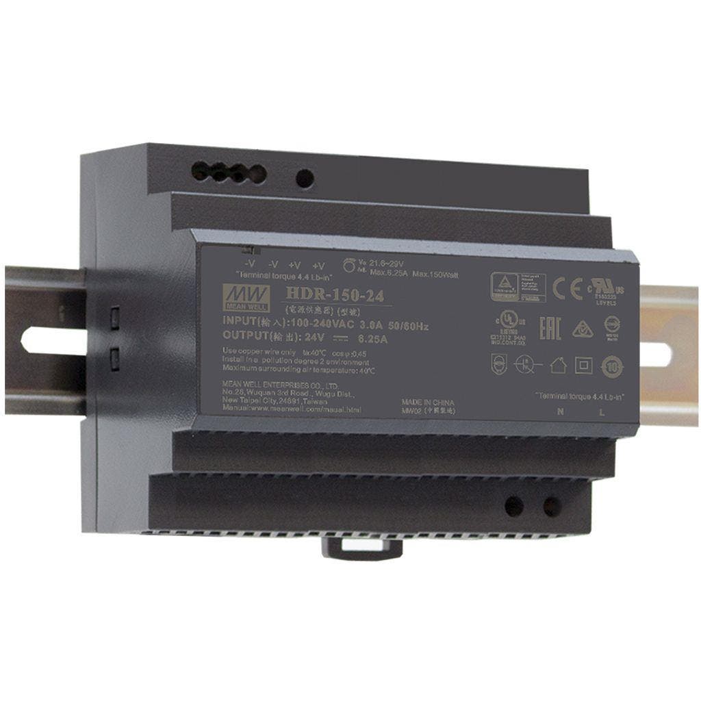 Mean Well HDR-150-24 Din Rail 24V 150W - Mean Well | Bellalite Mean Well HDR-150-24 Din Rail 24V 150W - Mean Well | Bellalite