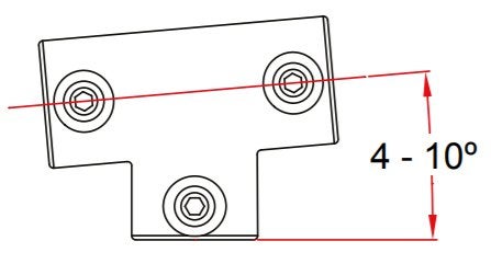 Pipeclamp Angled Two Socket Tee (4-10°)  - Doughty | Bellalite