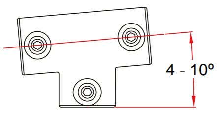 Pipeclamp Angled Two Socket Tee (4-10°) - Doughty | Bellalite Pipeclamp Angled Two Socket Tee (4-10°) - Doughty | Bellalite