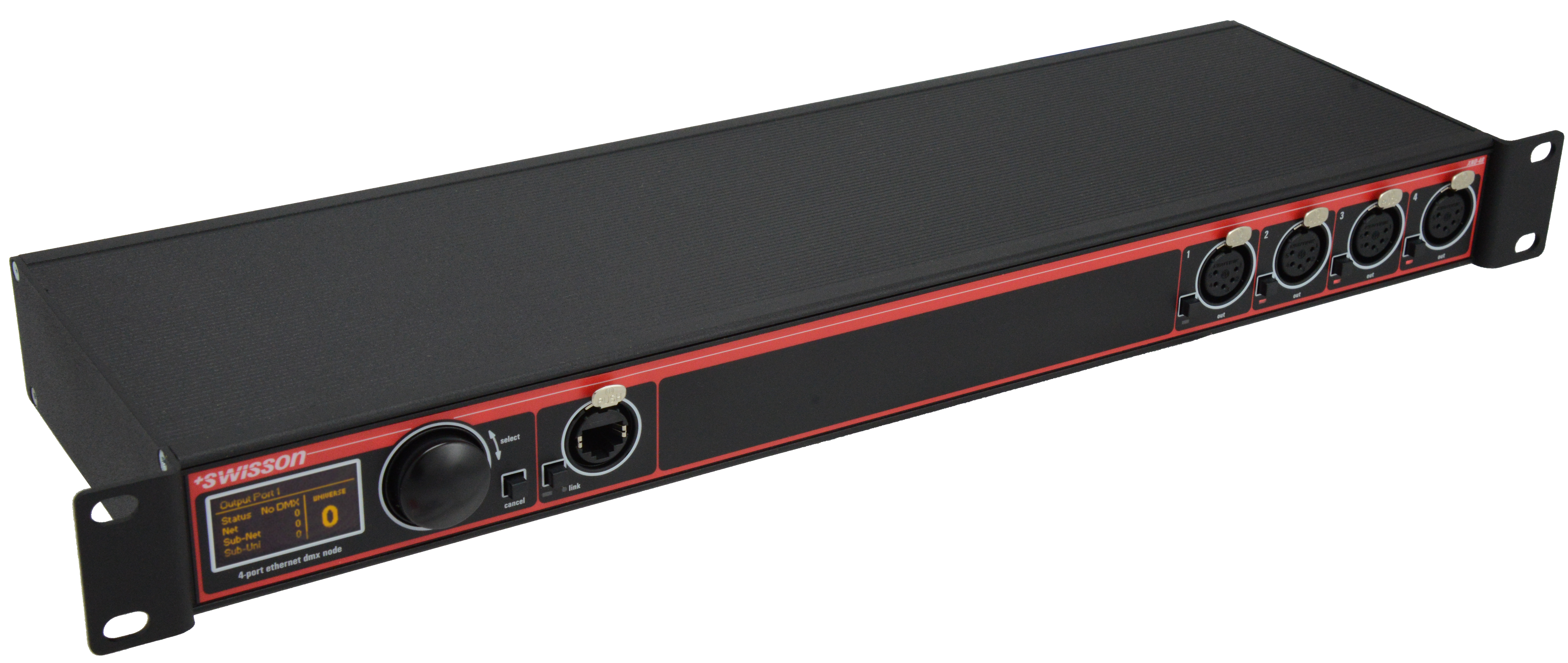Ethernet DMX Node, XND-4R5 Rack 4-Port, XLR5 - Swisson | Bellalite