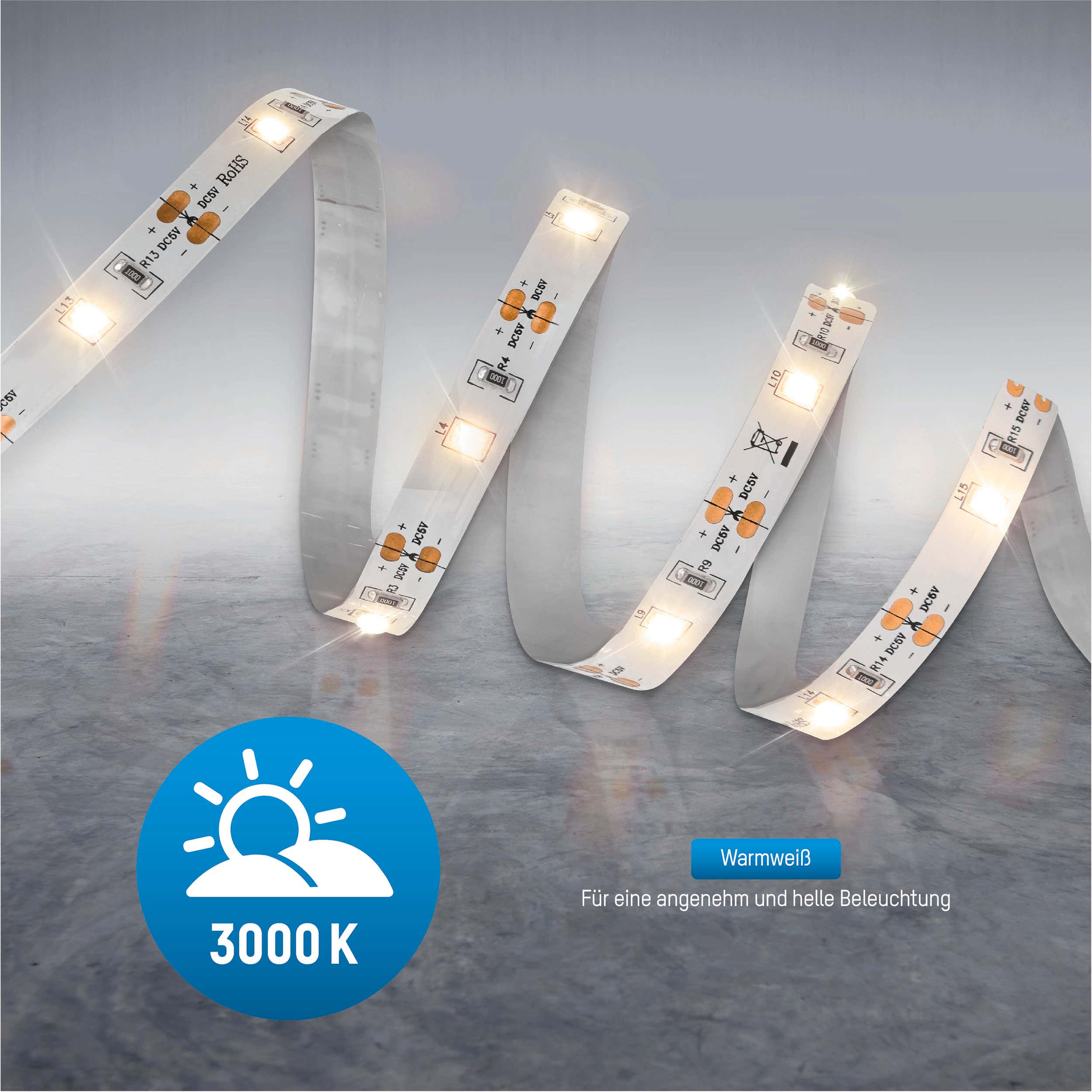 LED-Strip Sensor 2m Batteridriven 3000K - Ansmann | Bellalite LED-Strip Sensor 2m Batteridriven 3000K - Ansmann | Bellalite