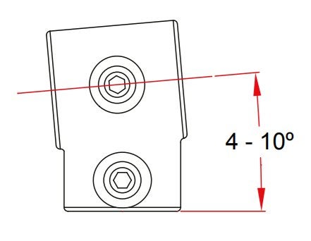Pipeclamp Angled Single Socket Tee (4-10°)  - Doughty | Bellalite