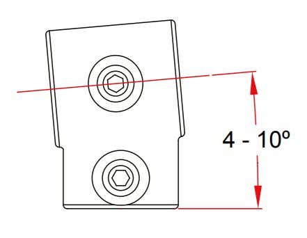 Pipeclamp Angled Single Socket Tee (4-10°) - Doughty | Bellalite Pipeclamp Angled Single Socket Tee (4-10°) - Doughty | Bellalite