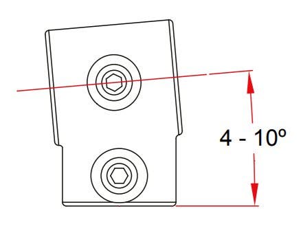 Pipeclamp Angled Single Socket Tee (4-10°) - Doughty | Bellalite Pipeclamp Angled Single Socket Tee (4-10°) - Doughty | Bellalite