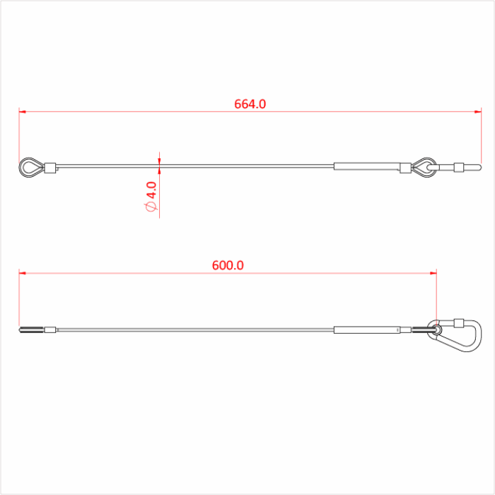 Doughty All Weather Säkerhetswire 60cm 36kg 4mm - Doughty | Bellalite