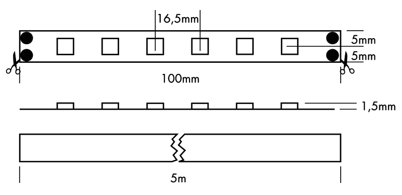 Flex Strip 300 HE+ Mono, per meter 3000K - PROLED | Bellalite