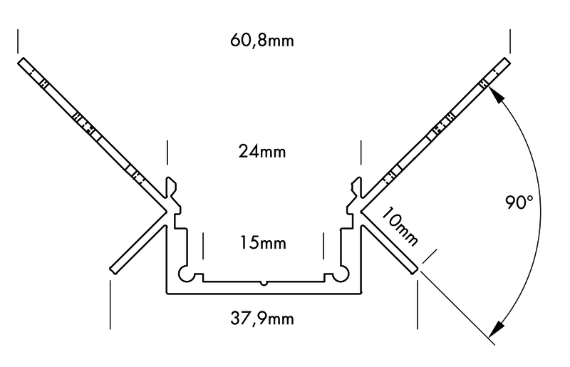 Aluminiumprofil M-Line Drywall Innerhörn, 2m - PROLED | Bellalite