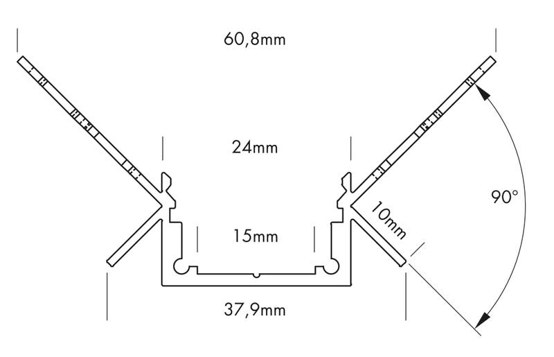 Aluminiumprofil M-Line Drywall Innerhörn, 2m - PROLED | Bellalite Aluminiumprofil M-Line Drywall Innerhörn, 2m - PROLED | Bellalite