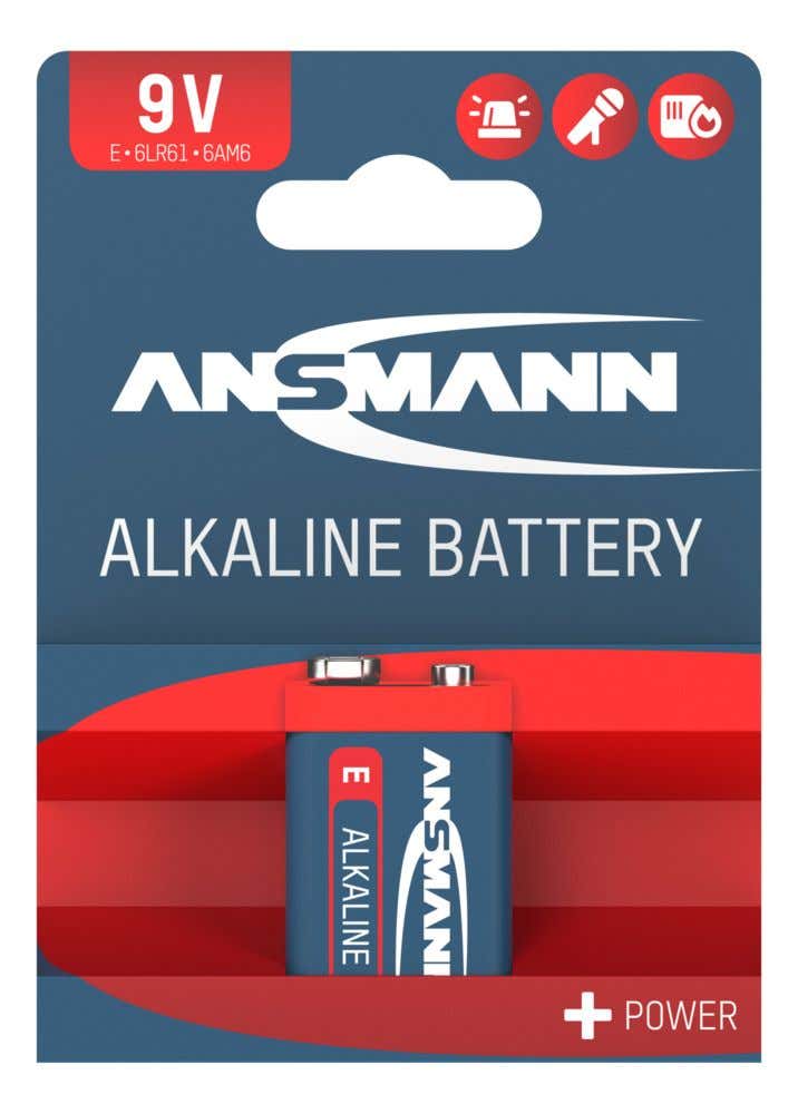 Alkaline Battery 9V 1-pack - Ansmann | Bellalite Alkaline Battery 9V 1-pack - Ansmann | Bellalite