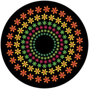 Flower Power Glasgobo färg, B-Size (86mm) - Rosco | Bellalite Flower Power Glasgobo färg, B-Size (86mm) - Rosco | Bellalite