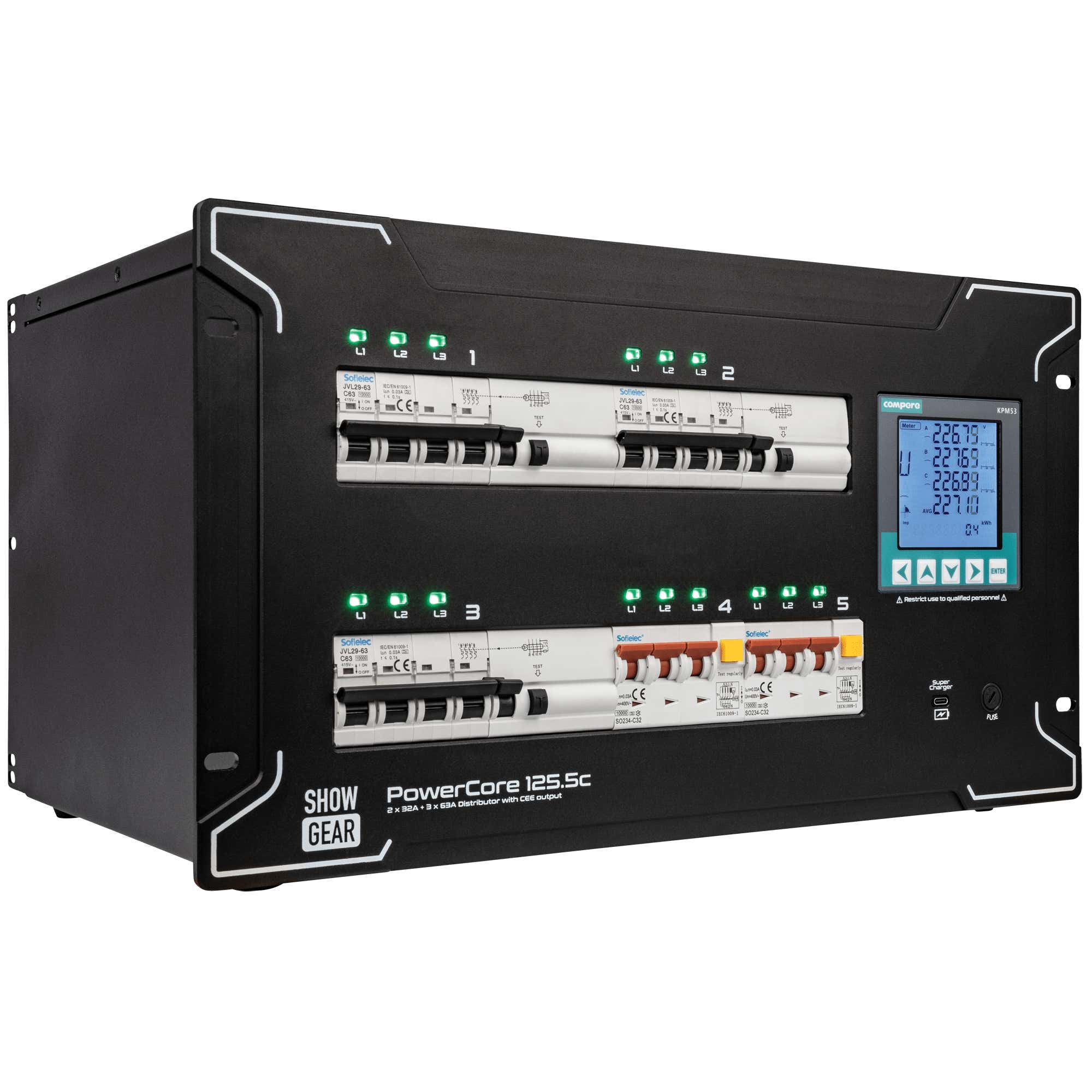 PowerCore 125.5c 2x CEE 32A + 3x CEE 63A - Showgear | Bellalite PowerCore 125.5c 2x CEE 32A + 3x CEE 63A - Showgear | Bellalite