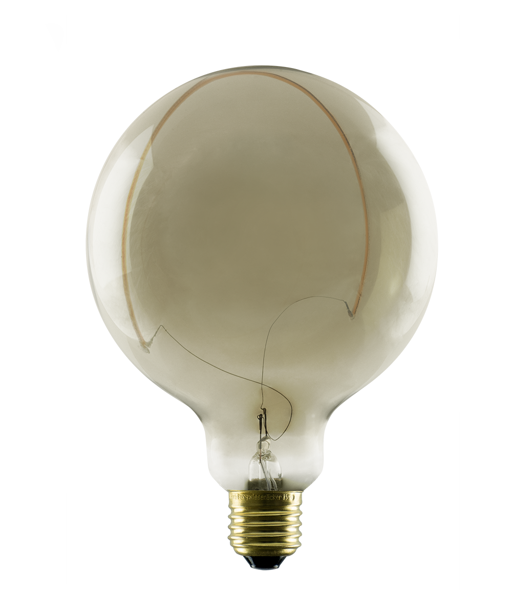 Segula Illusion Line LED Globe 125 Crescent Top Smokey E27 6W 320lm 1900K - Segula | Bellalite