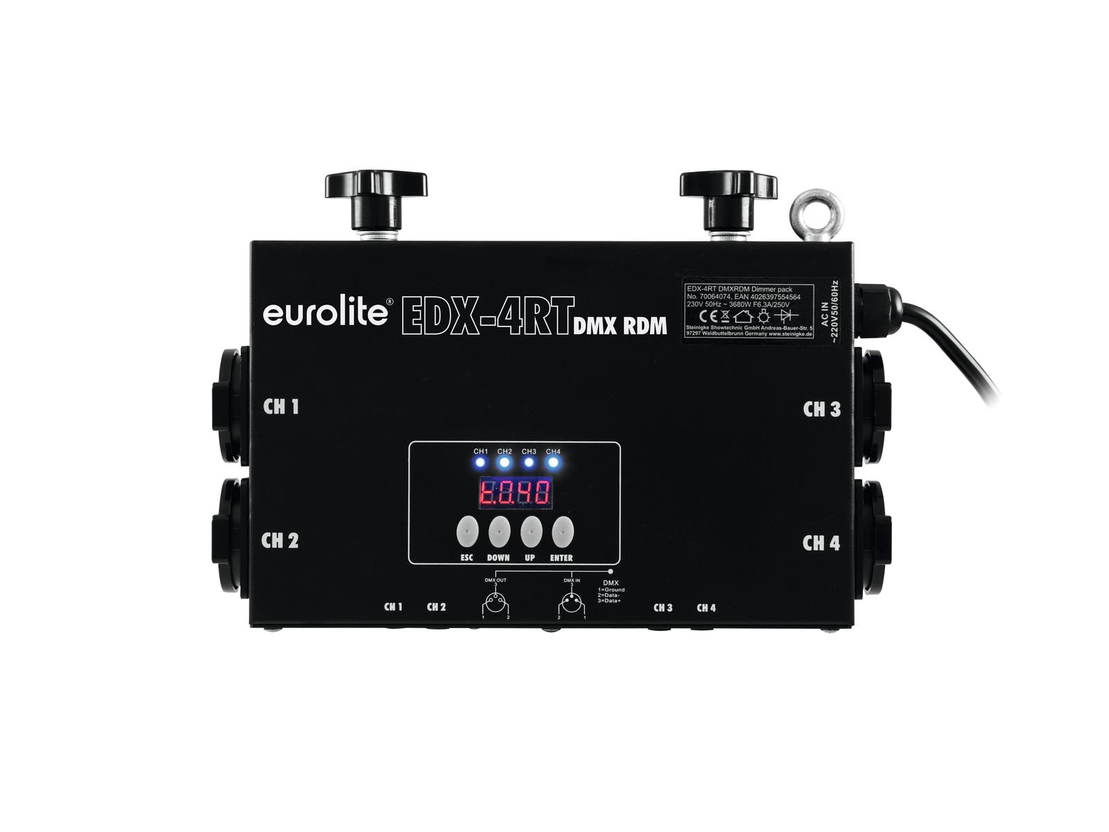 Dimmer EDX-4RT DMX RDM Truss Mount - Eurolite | Bellalite Dimmer EDX-4RT DMX RDM Truss Mount - Eurolite | Bellalite