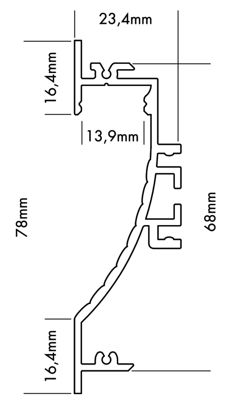 Aluminiumprofil S-Line Wave, 5m Alu - PROLED | Bellalite