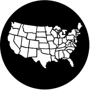 America Metallgobo, A-Size (100mm) - Rosco | Bellalite America Metallgobo, A-Size (100mm) - Rosco | Bellalite