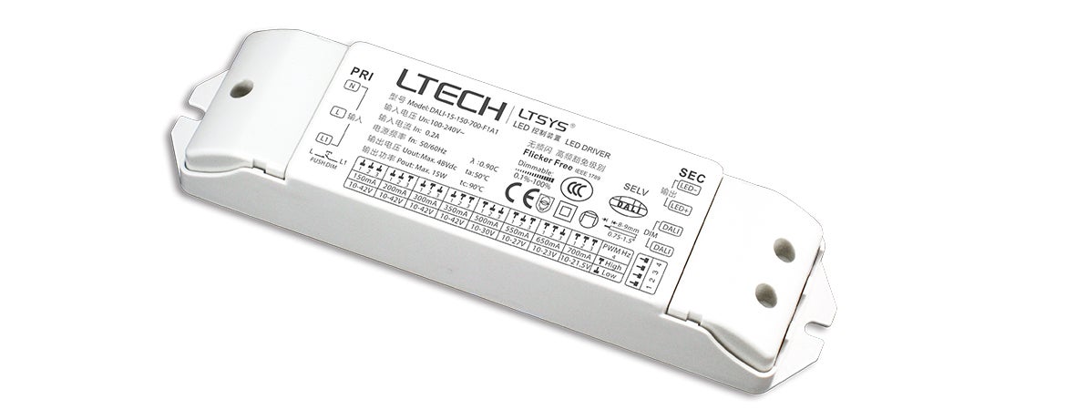 DALI Driver CC Dim, 150-700mA 15W DALI / Push DIM - LTECH | Bellalite