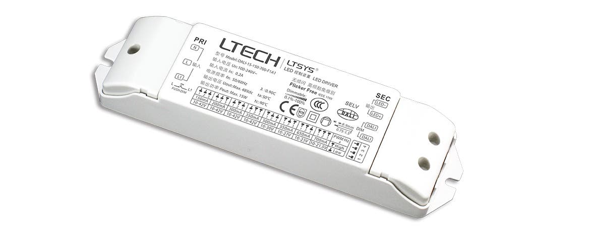 DALI Driver CC Dim, 150-700mA 15W DALI / Push DIM - LTECH | Bellalite DALI Driver CC Dim, 150-700mA 15W DALI / Push DIM - LTECH | Bellalite