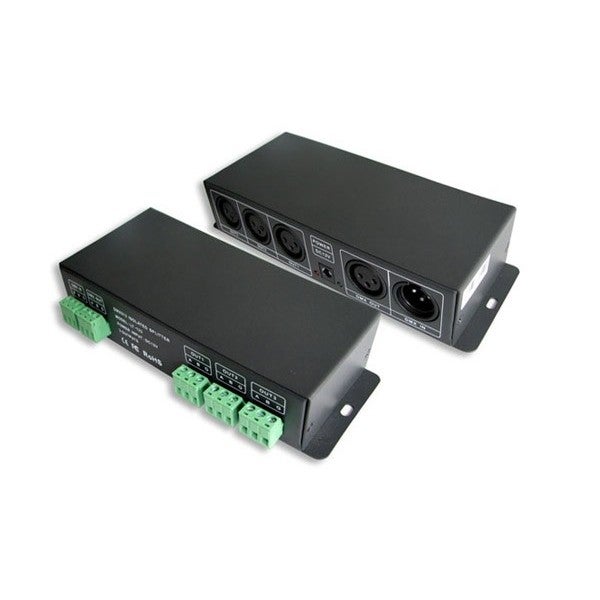 DMX-Split / Signal Amplifier 3CH 1x XLR 3-P + Plint IN / 3x XLR 3-P + Plint UT - LTECH | Bellalite