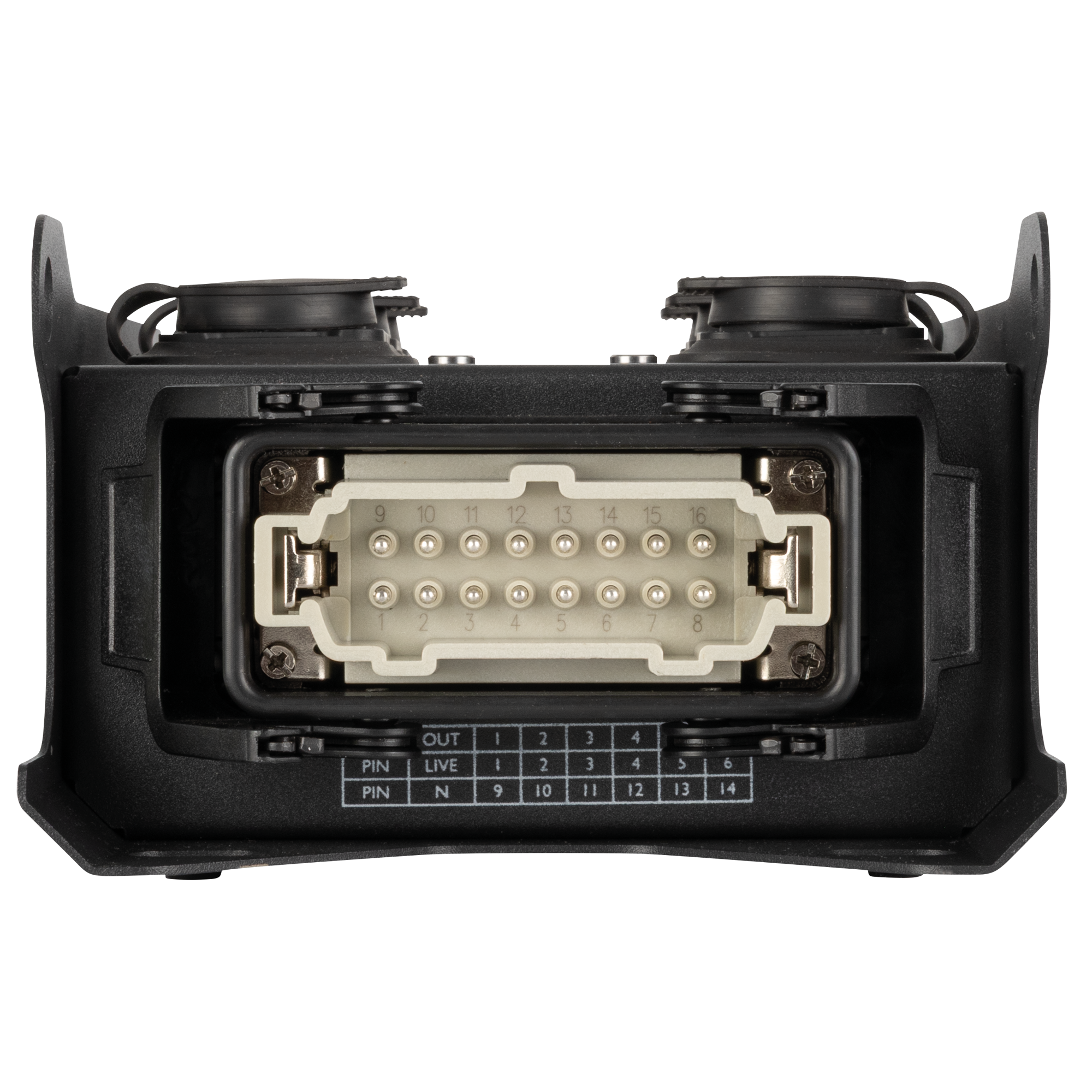 PowerCore 1m.6p 16-Pin Harting IN / 6x Power Pro True UT - Showgear | Bellalite