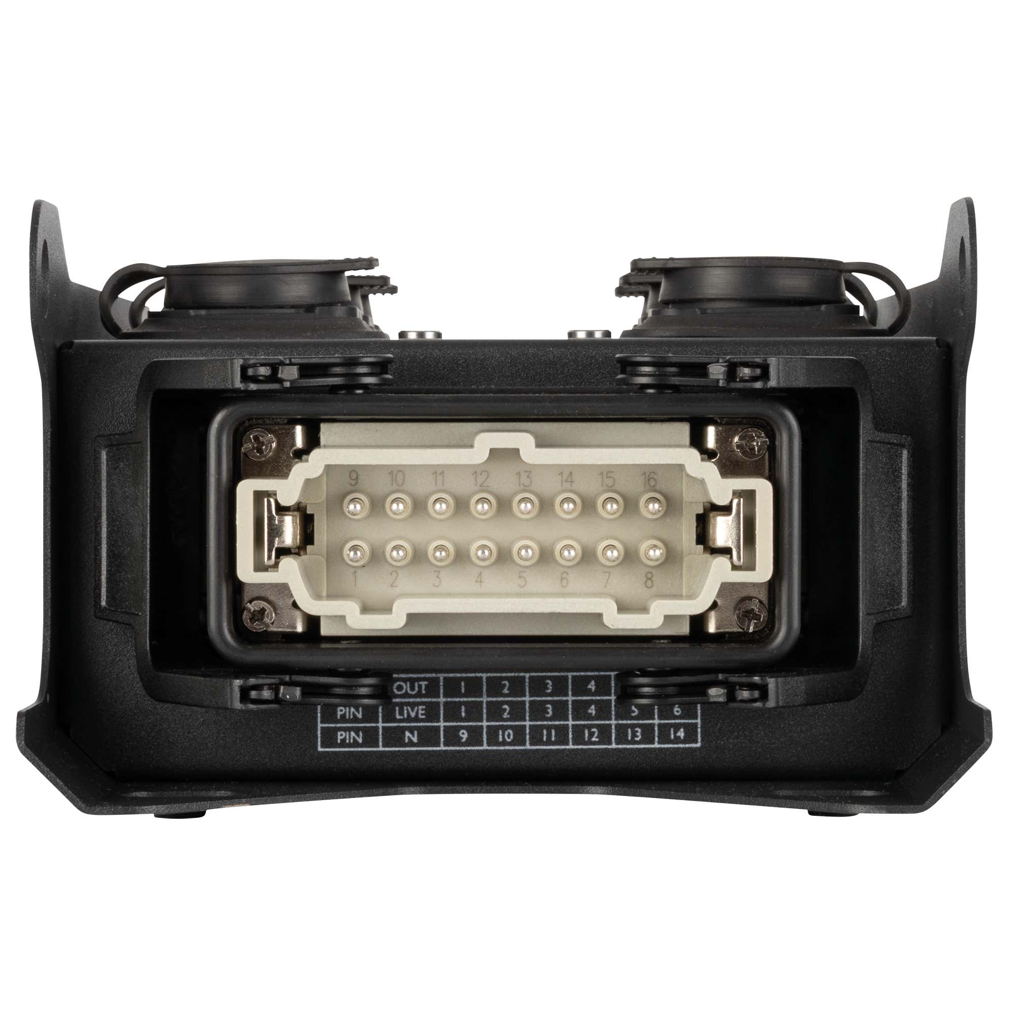 PowerCore 1m.6p 16-Pin Harting IN / 6x Power Pro True UT - Showgear | Bellalite PowerCore 1m.6p 16-Pin Harting IN / 6x Power Pro True UT - Showgear | Bellalite