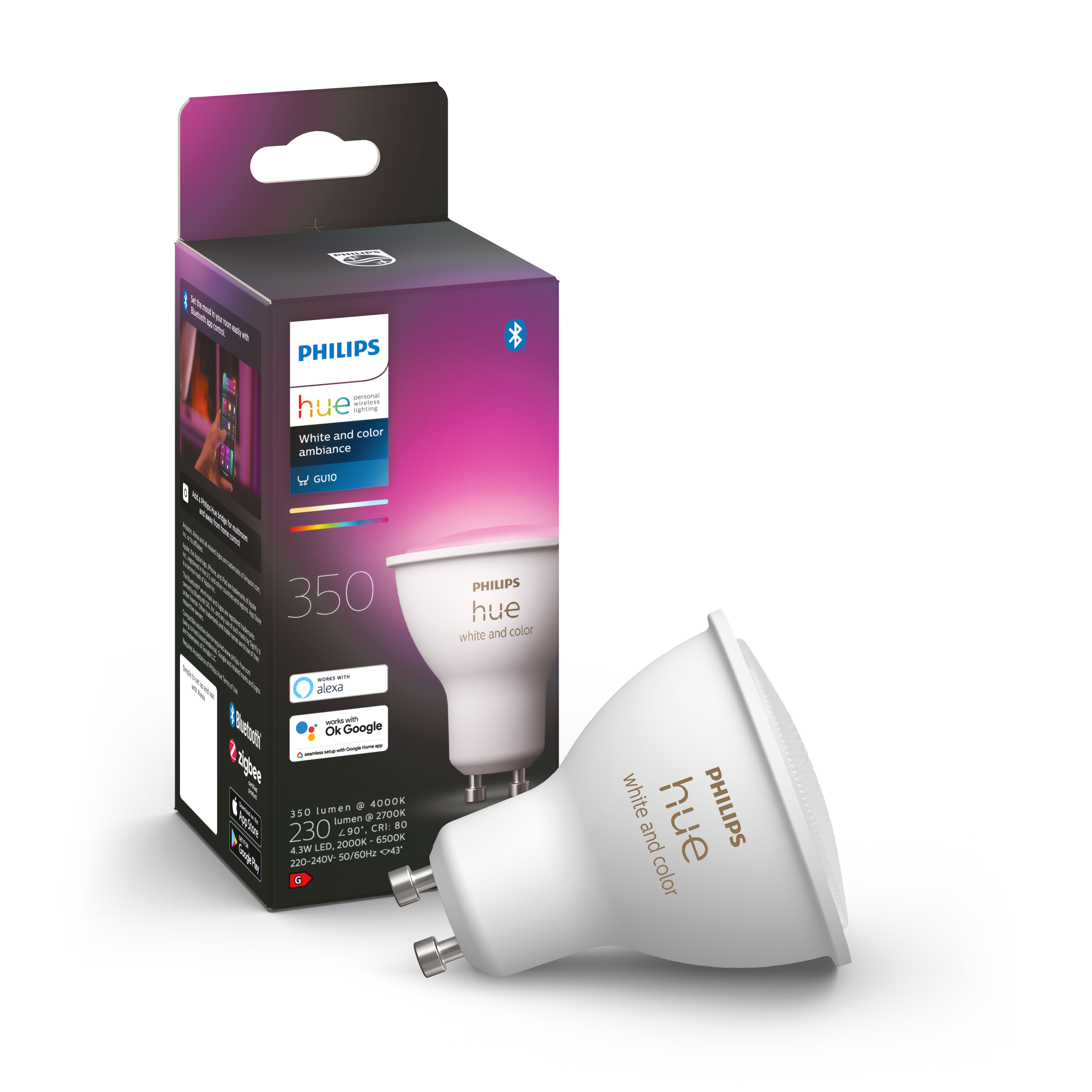 Philips Hue White & Color GU10 6W 2000K-6500K + 16 million colors - Philips Hue | Bellalite