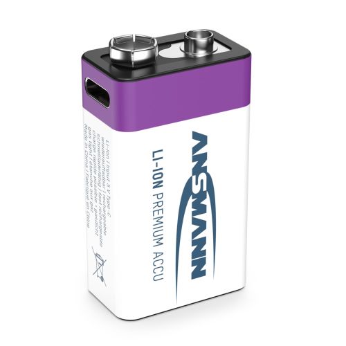 Li-ion Rechargeable battery 9V 340mAh 1-pack - Ansmann | Bellalite