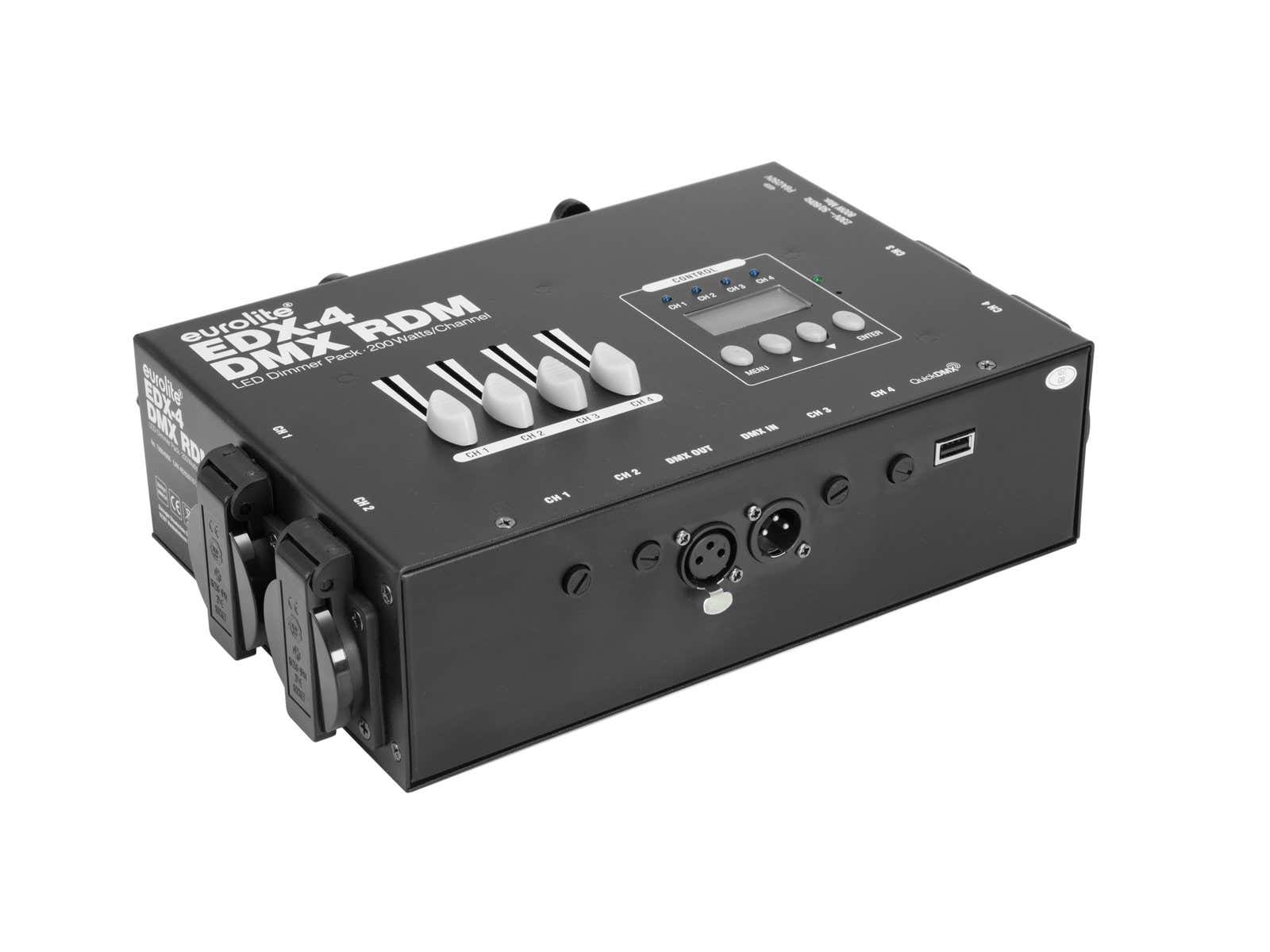 EDX-4 DMX RDM LED Dimmer Pack 4x 200W - Eurolite | Bellalite EDX-4 DMX RDM LED Dimmer Pack 4x 200W - Eurolite | Bellalite