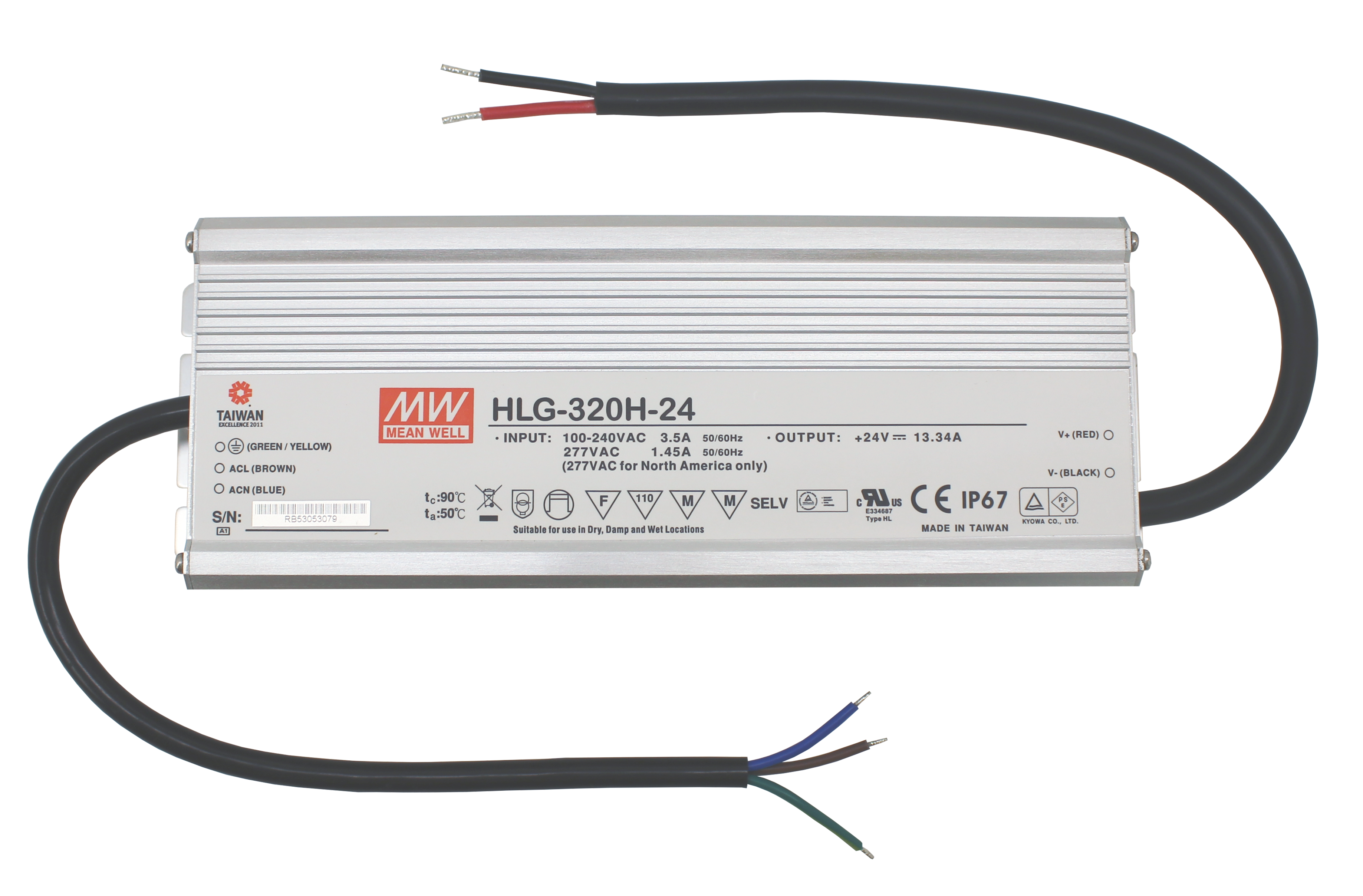 Mean Well HLG-320H-24 PRO 24V 320W IP67  - Mean Well | Bellalite