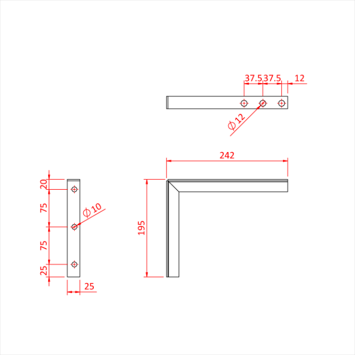 Doughty Face Fixing Bracket  - Doughty | Bellalite