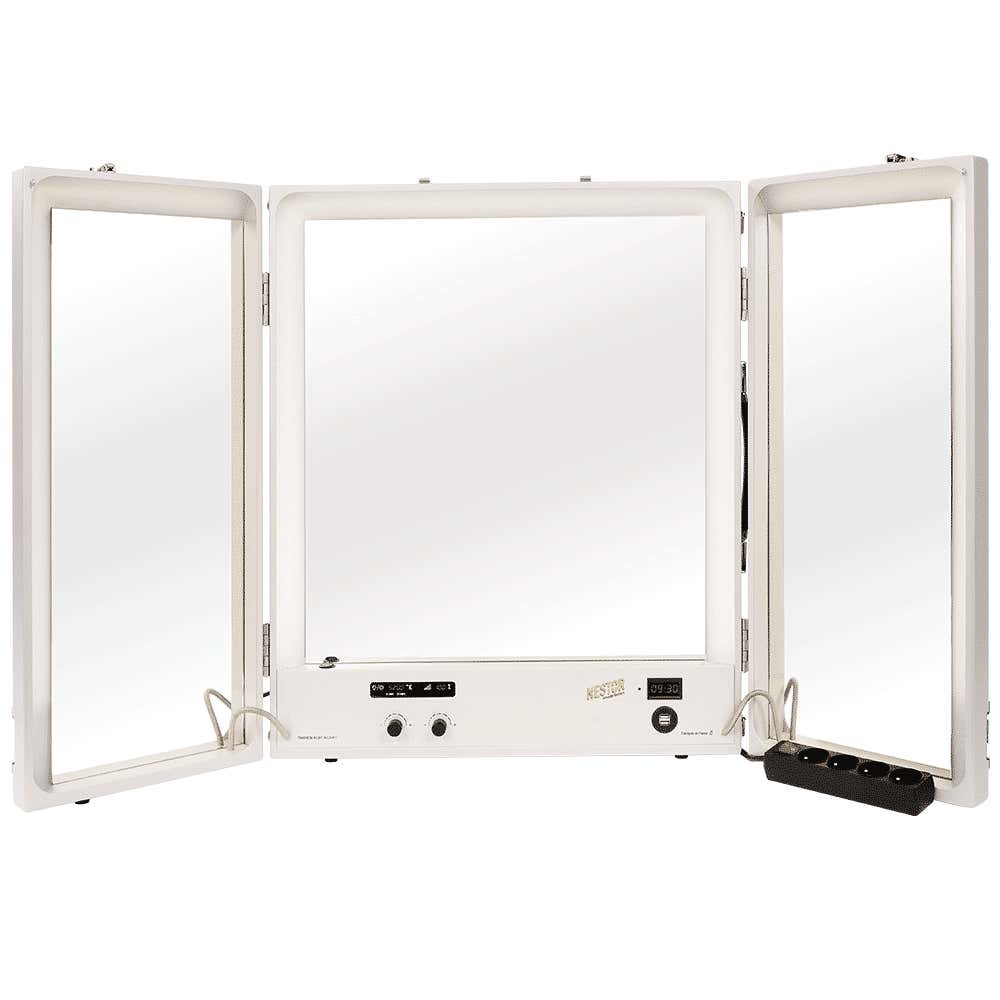 Nestor Triptych Makeup Mirror Grå - NESTOR | Bellalite Nestor Triptych Makeup Mirror Grå - NESTOR | Bellalite
