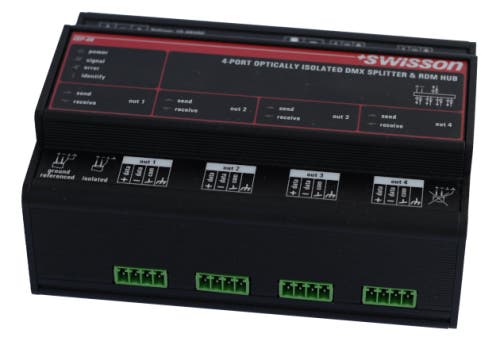 DMX & RDM Split DIN 4 Out - Swisson | Bellalite DMX & RDM Split DIN 4 Out - Swisson | Bellalite