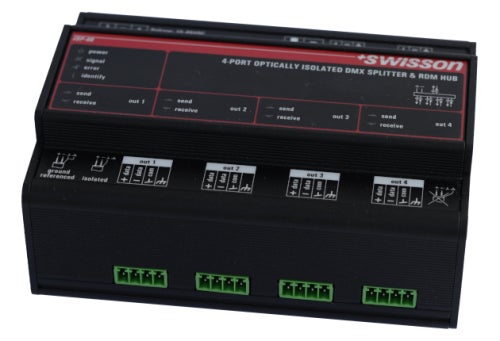 DMX & RDM Split DIN 4 Out - Swisson | Bellalite DMX & RDM Split DIN 4 Out - Swisson | Bellalite
