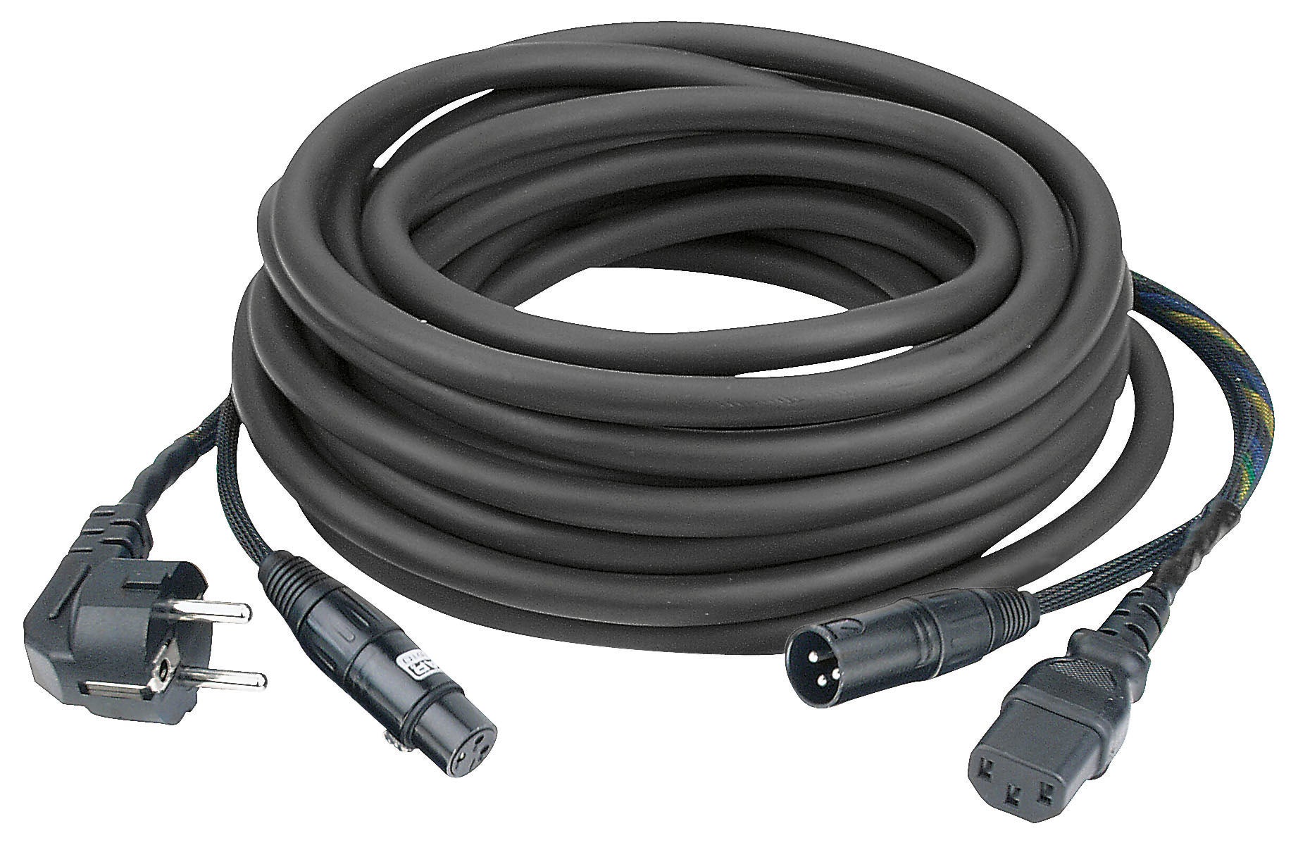 Hybridkabel, Schuko - IEC / XLR 3-pin AUDIO - DAP | Bellalite