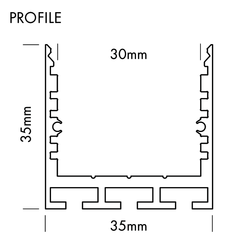 Aluminiumprofil SQ-Line Standard 24, 3m Vit - PROLED | Bellalite