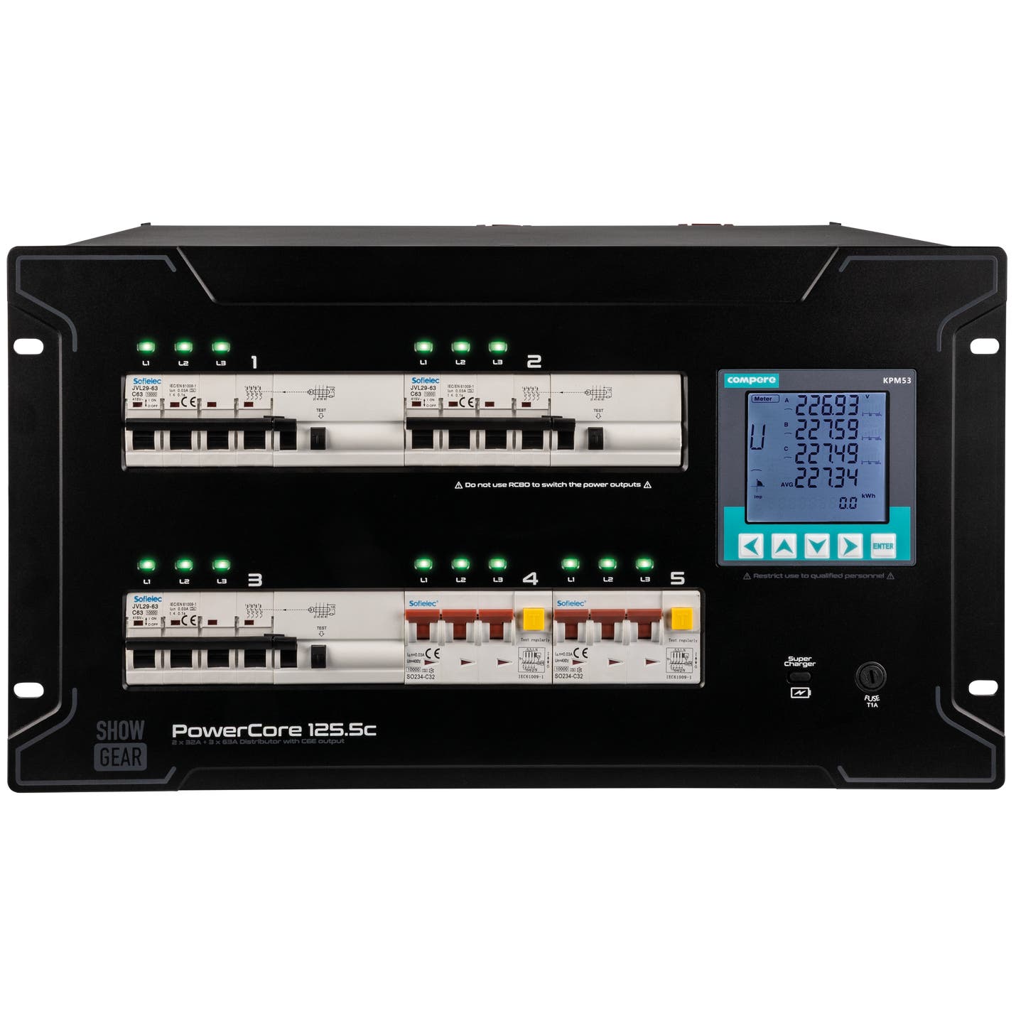 PowerCore 125.5c 2x CEE 32A + 3x CEE 63A - Showgear | Bellalite PowerCore 125.5c 2x CEE 32A + 3x CEE 63A - Showgear | Bellalite