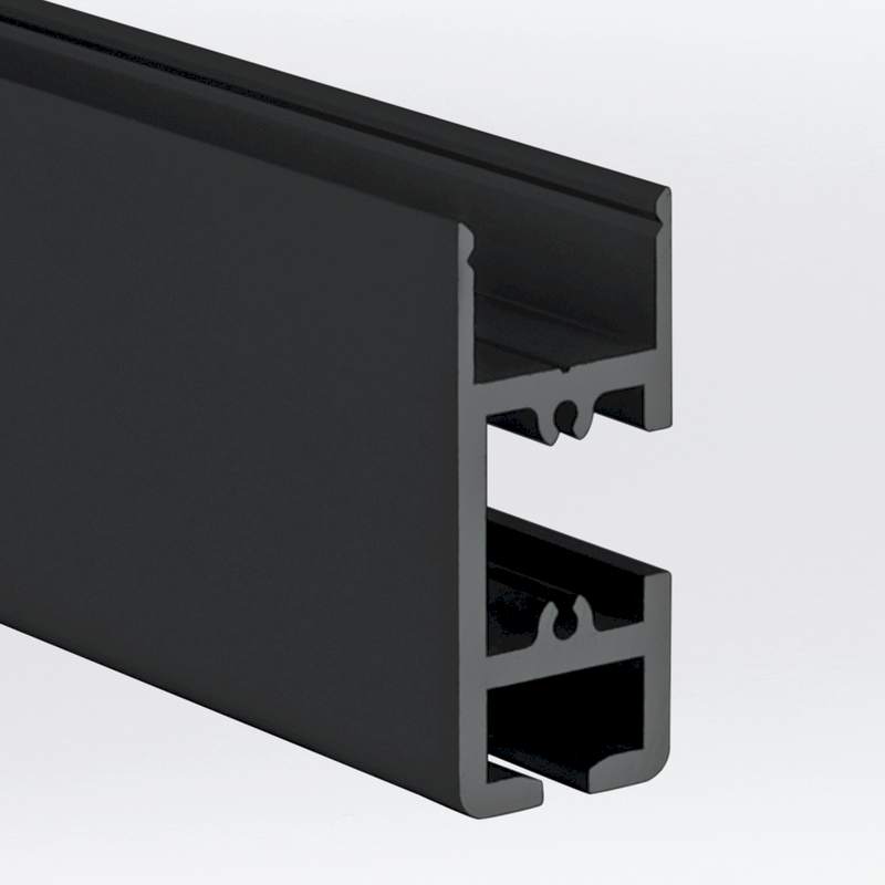 Aluminiumprofil S-Line Gallery, 3m Svart - PROLED | Bellalite